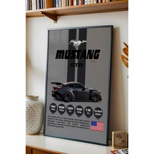 E2 Nova Mustang Gtd Araba Tablosu - Teknik Özellikli Pist Arabası Poster - Çerçeveli Duvar Dekoru