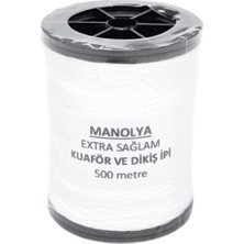 Manolya Beyaz Ekstra Sağlam Kuaför ve Dikiş İpi 500M %100 Polyester Malzeme Özellikleri