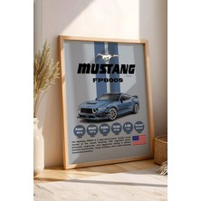 E2 Nova Mustang FP800S Araba Tablosu - Teknik Özellikli Otomobil Poster - Çerçeveli Duvar Dekoru