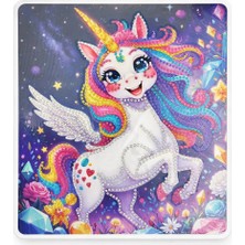 İğne İzi Hı Stone 5d Elmas Taş Işleme Kiti Tablo 21X25 cm Unicorn Desenli