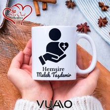 Vuao Hemşire Özel Isimli Yazılı Kupa Bardak, Kişiye Özel Baskılı Kupa Bardağı - Hemşire Isme Özel Hediye Kupa - Hemşireler Günü Hediyesi Isim Yazılı - Çift Taraflı Baskılı Sağlık Çalışanı Meslek Kupaları