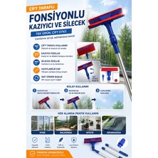 ÇARŞI HANEM Çarşı Hanem Çift Taraflı Pratik Cam Silme Aparatı Cam Silme Mopu Mikrofiber Bezli Cam Silme Teleskopik Mop