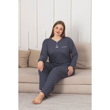Asel Büyük Beden Bambu Ultrasoft Desenli Pijama Takımı