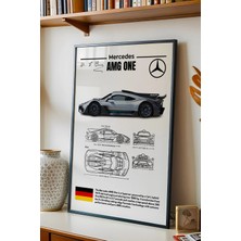 E2 Nova Mercedes-Amg One Tablo - Teknik Özellikli F1 Hibrit Hiper Otomobil Poster - Çerçeveli Duvar Dekoru