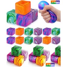 Oyuncak Sahili Skuşi Cube Squeeze Ball 1 Adet Süper Sukuşi Küp Solid Squishy Sık Eğlen Yaldızlı Kare Fidget Squıshy