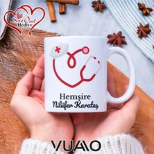 Vuao Hemşire Özel Isimli Yazılı Kupa Bardak, Kişiye Özel Baskılı Kupa Bardağı - Hemşire Isme Özel Hediye Kupa - Hemşireler Günü Hediyesi Isim Yazılı - Çift Taraflı Baskılı Sağlık Çalışanı Meslek Kupaları