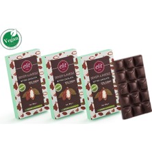 Elit Çikolata Vegan Şeker İlavesiz Bitter Çikolata 60 gr 3'lü Set (3x60gr) Prebiyotik Lezzetli Glutensiz