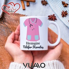 Vuao Hemşire Özel Isimli Yazılı Kupa Bardak, Kişiye Özel Baskılı Kupa Bardağı - Hemşire Isme Özel Hediye Kupa - Hemşireler Günü Hediyesi Isim Yazılı - Çift Taraflı Baskılı Sağlık Çalışanı Meslek Kupaları
