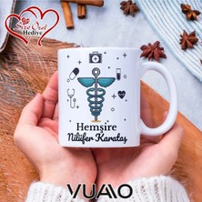 Vuao Hemşire Özel Isimli Yazılı Kupa Bardak, Kişiye Özel Baskılı Kupa Bardağı - Hemşire Isme Özel Hediye Kupa - Hemşireler Günü Hediyesi Isim Yazılı - Çift Taraflı Baskılı Sağlık Çalışanı Meslek Kupaları