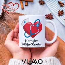 Vuao Hemşire Özel Isimli Yazılı Kupa Bardak, Kişiye Özel Baskılı Kupa Bardağı - Hemşire Isme Özel Hediye Kupa - Hemşireler Günü Hediyesi Isim Yazılı - Çift Taraflı Baskılı Sağlık Çalışanı Meslek Kupaları