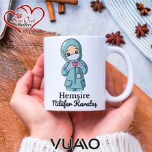 Vuao Hemşire Özel Isimli Yazılı Kupa Bardak, Kişiye Özel Baskılı Kupa Bardağı - Hemşire Isme Özel Hediye Kupa - Hemşireler Günü Hediyesi Isim Yazılı - Çift Taraflı Baskılı Sağlık Çalışanı Meslek Kupaları