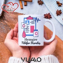 Vuao Hemşire Özel Isimli Yazılı Kupa Bardak, Kişiye Özel Baskılı Kupa Bardağı - Hemşire Isme Özel Hediye Kupa - Hemşireler Günü Hediyesi Isim Yazılı - Çift Taraflı Baskılı Sağlık Çalışanı Meslek Kupaları