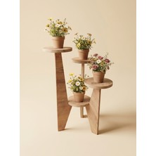 Aspera Wood Saksılık Çiçeklik Rafı 4 Katlı Saksı Standı Mdf Atlantik Çam