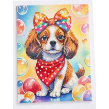 İğne İzi Hı Stone 5d Elmas Taş Işleme Kiti Tablo 21X25 cm Köpek Desenli