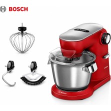 Bosch MUM9A66R00 Optimum Mutfak Şefi 1600W 5.5l Paslanmaz Çelik Hazne 7 Kademeli Hız 3D Planetarymixing Kırmızı Gümüş