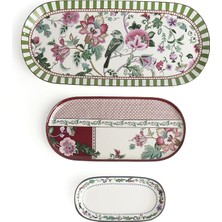 LuckyArt Madeline Bone 3’lü Oval Sunumluk Seti