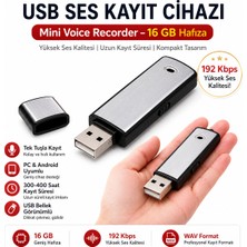 UltraTekno Sese Duyarlı USB Ses Kayıt Cihazı 16GB – Şarjlı Mini Voice Recorder Tek Tuş Kayıt + Otg