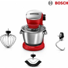 Bosch MUM9A66R00 Optimum Profesyonel Mutfak Şefi 1600W 5.5l Metal Gövde 7 Hız Ayarı Easyarmlift Kırmızı Gümüş