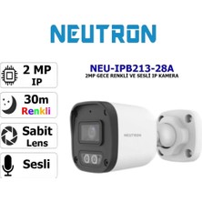 Neutron NEU-IPB213-28A 2mp Bullet Ip Kamera -Warm Lıght, Sesli