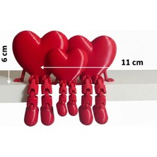 3Dikili Design 3D Hareketli Kalp Ailesi - Dekoratif Masa & Raf Figürü