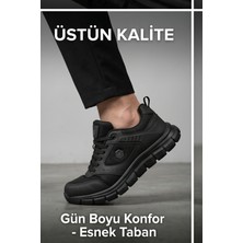 Liarca Purewalk Unisex Siyah Kalın Tabanlı Spor Ayakkabı - Hafif Esnek Günlük Yürüyüş Sneaker Rahat Koşu ve Şehir Ayakkabısı