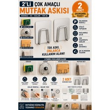 ÇARŞI HANEM Çarşı Hanem 2 Adet Paslanmaz Krom Yapışkanlı Bulaşık Süngeri Tutucu ve Evye Düzenleyici
