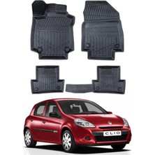 Ko Kaliteoto Renault Clio 3 Hatchback 2006 Uyumlu Model Araca Özel Siyah Paspas Takım