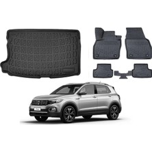 Ko Kaliteoto Volkswagen T-Cross 2023 Model 4d Üst Bagaj Havuzu+Paspas Seti Eva Serisi