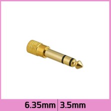 Ti-mesh Altın Kaplama 6.35mm Erkek 3.5mm Jack Stereo Ses Çevirici Uzun Bağlantı Tipi