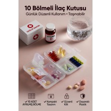 Genchome Homeware 10 Bölmeli Ilaç Kutusu | Günlük Hap Düzenleyici, Taşınabilir Tablet Organizer