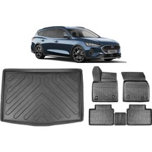 Ko Kaliteoto Ford Focus 4 Station Vagon Alt Kısım 2021 Model 4d Bagaj Havuzu+Paspas Seti Rice Serisi