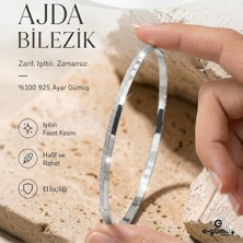 E-Gümüş 925 Ayar Yarım Simli Gümüş Ajda Bilezik