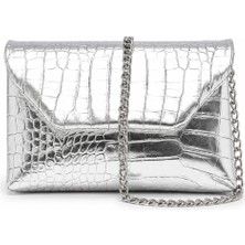 Sellini Clutch Kroko Desenli Zincir Askılı Omuz Çanta
