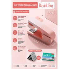 ArtMaster Pembe Zımba Makinesi 24/6 1 Adet Fixpoint P-4550 Pastel Renkler Büyük Zımba Makinası ve Teli 20 25 Sayfa Dereceli Ofis