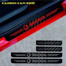 Skoda Octavia Karbon Kapı Eşiği Oto Sticker 4 Adet