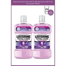 Listerine Total Care Diş Koruması Hafif Tat Ağız Bakım Suyu 250 ml X2+Cam Bardak Hediyeli
