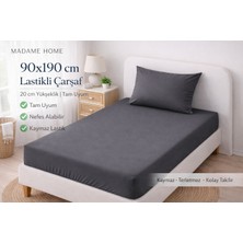 Madame Home Tek Kişilik Lastikli Çarşaf Takımı 90X190 cm Pamuklu Kumaş 1 Adet Yastık Kılıfı Köşe Derinlik 20CM