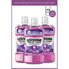 Listerine Total Care Ağız Bakım Suyu 250 ml X3+Cam Bardak Hediyeli
