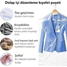 Jokey Ambalaj Gardırop Içi Askılık Yuvalı 55x75cm Kuru Temizleme - Dolap Içi Şeffaf Saklama Naylonu (10ADET)