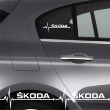 Skoda Roomster Için Özel Yeni Uyumlu Aksesuar Oto Ritim Özel Yeni Sticker 2 Adet 20*9 cm