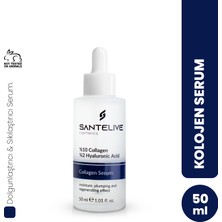 Santelive %10 Collagen %2 Hyaluronik Asit Nemlendirici Serum Aloe Vera Cilt Dolgunlaştırıcı 50 ml