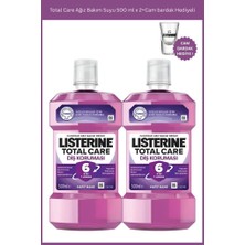 Listerine Total Care Ağız Bakım Suyu 500 ml x 2+Cam Bardak Hediyeli