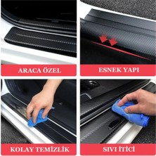 9 - Dodge Için Uyumlu Aksesuar Oto Kapı Eşiği Sticker Karbon 4 Adet Özel