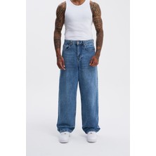 Machinist Erkek Oversize Baggy Jean Pantolon Açık Mavi