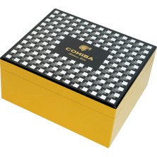 Cohiba Sarı Nokta Desenli Sedir Humidor Puro Kutusu