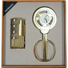 Parmida 3 Torch Gold Çakmak Gold Makas Ikili Puro Seti