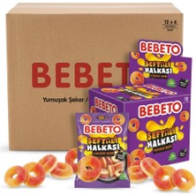 Bebeto Şeftali Halka Yumuşak Şeker Jelibon 80 G  12 Adet x 6