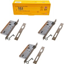 Kale Kilit 151 40 mm Nikel Kapı Kilidi - 3 Adet Takım