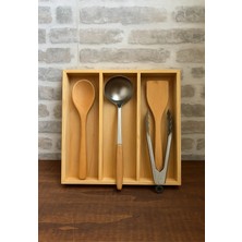 Ayfiwood 30X35 cm Ahşap Kaşıklık Çekmece Içi Kepçe Maşa ve Servis Gereçleri Düzenleyici Organizer