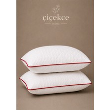ÇİÇEKCE HOME Yastık Kapitone Lüx Biye Detaylı 900 Gram 2 Adet